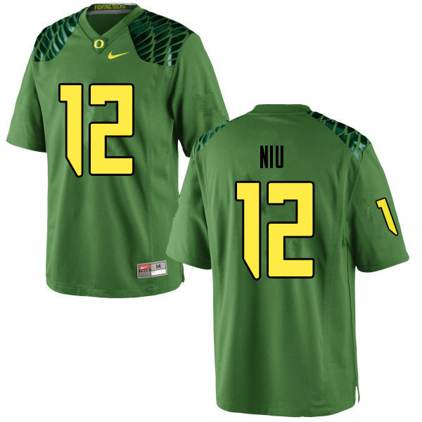 Men #12 Sampson Niu Oregn Ducks College Football Jerseys Sale-Apple Green